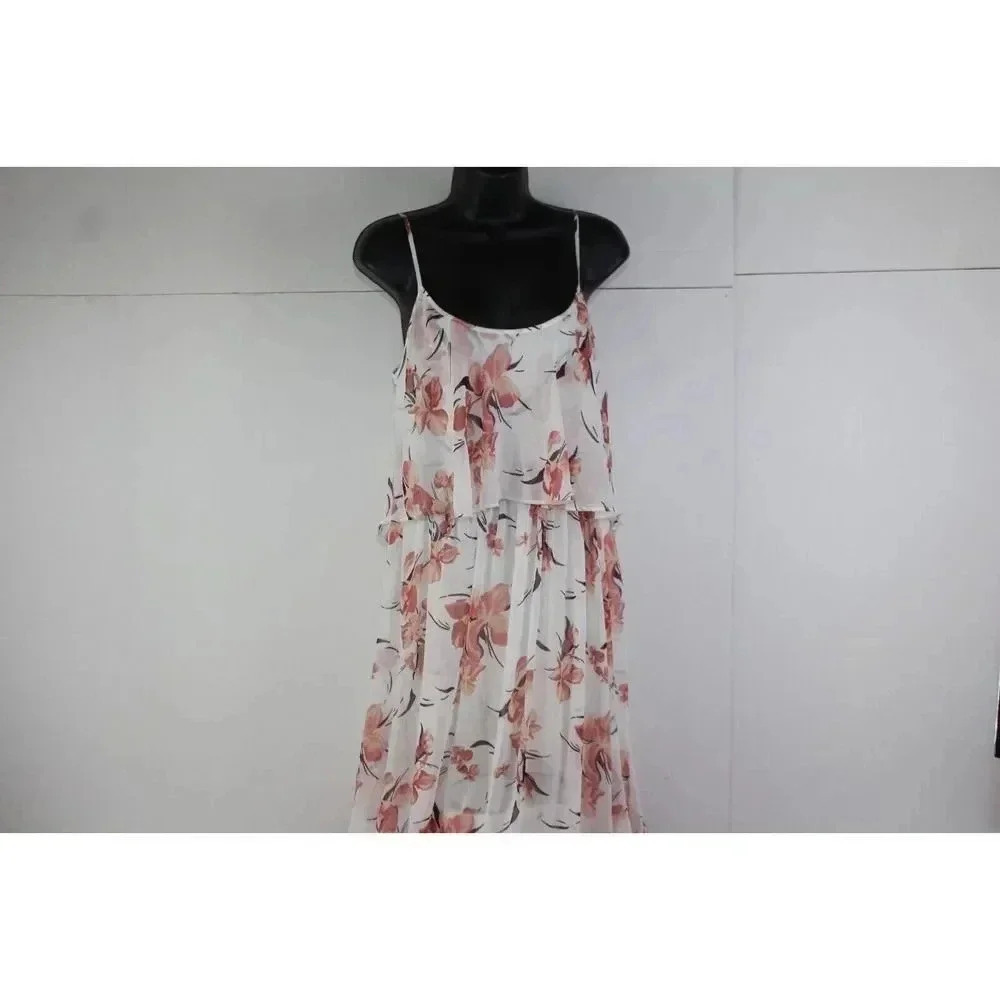 NWT Leith hot pink sleeveless floral maxi sun dress Size Small